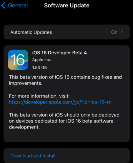 download ios 16 beta 4
