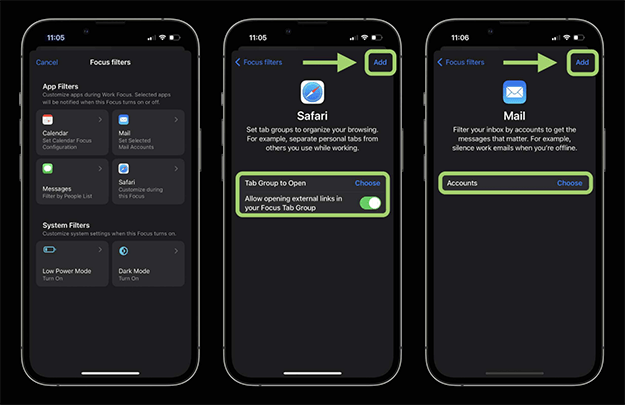 ios 16 new focus filters and focus mode