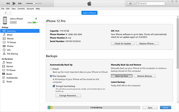 make an itunes backup