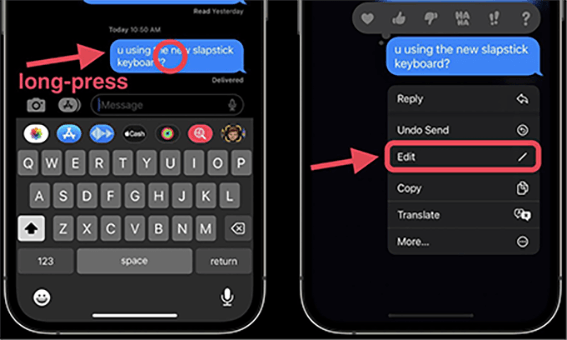 messages edit changes on ios 16 beta 4