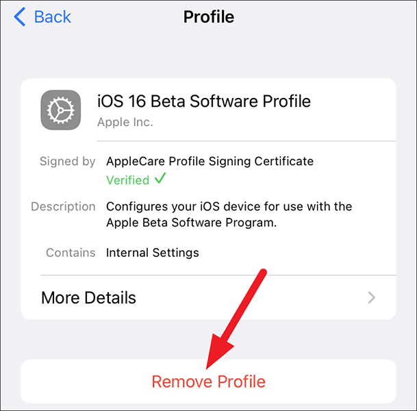 remove beta profiles