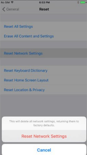 reset network condition