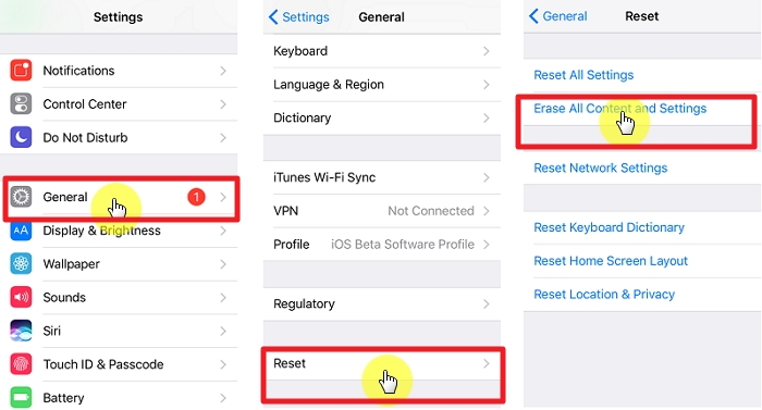 erase all the data from your phone