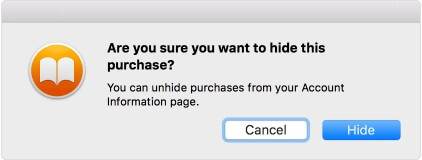 hide purchase on iTunes