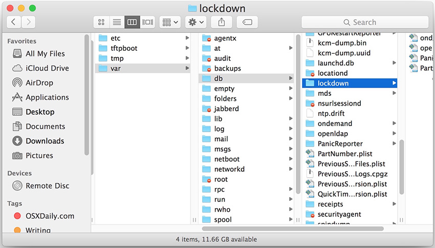 reset lockdown folder on Mac