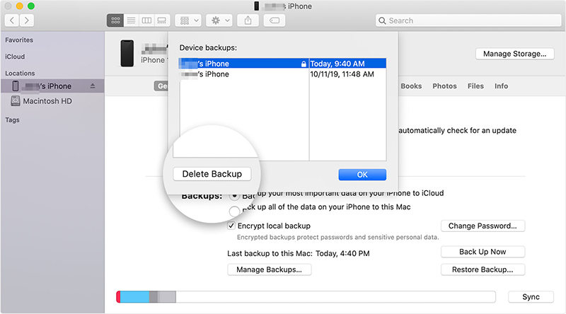 delete backup