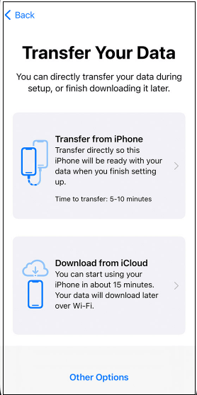 how to transfer iphone to iphone 15 via quickstart