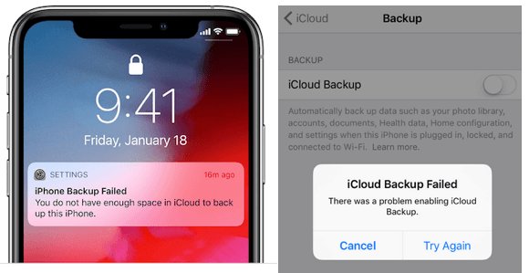 iphone backup failed ios 17