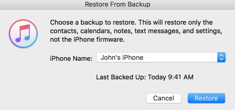 restore itunes backup
