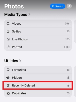 recently deleted album