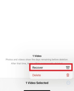 recover recently deleted videos
