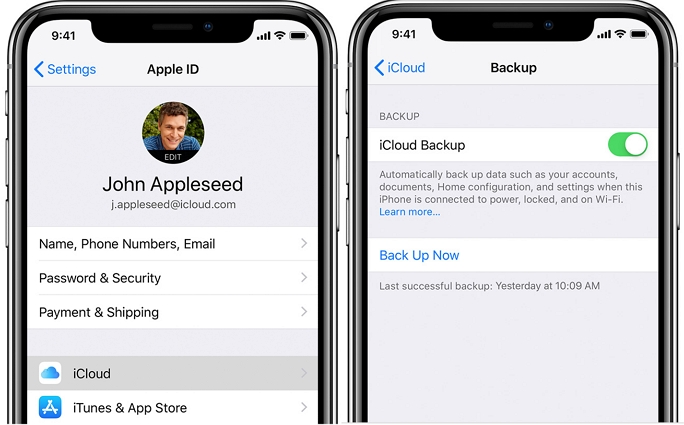 how to backup iphone to icloud on iphone