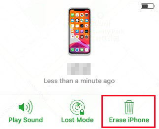 erase iphone xs without power button via icloud