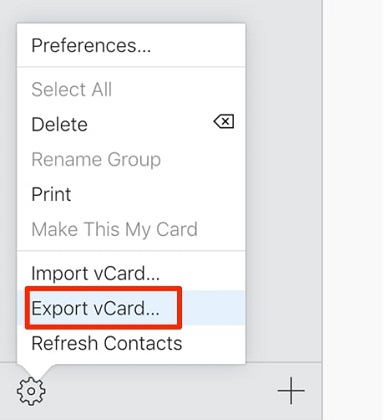 export iphone contacts as vcard on icloud