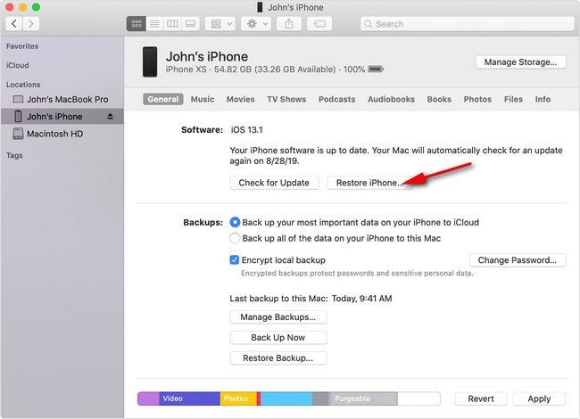 restore iphone via itunes