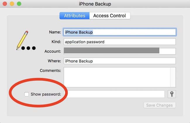 find itunes backup password on mac
