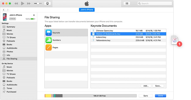 itunes file sharing