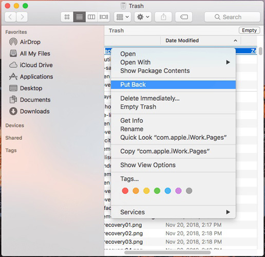 ms word on mac recover document