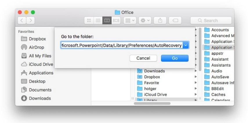 powerpoint for mac autosave location