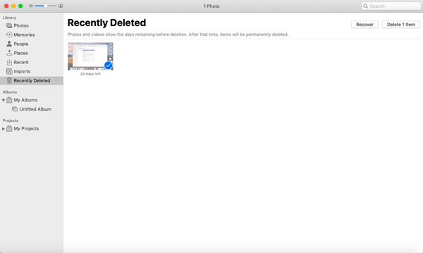 click recently deleted