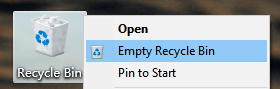 empty recycle bin