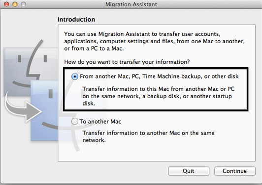 new mac time machine restore or setup