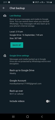 videos not backing up to google photos