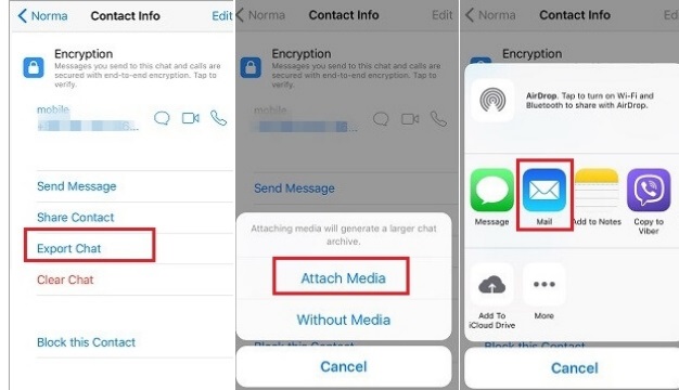 back up WhatsApp with email