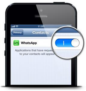 enable whatsapp access to iphone contacts