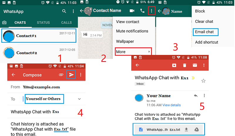 transfer whatsapp from android to iphone with email