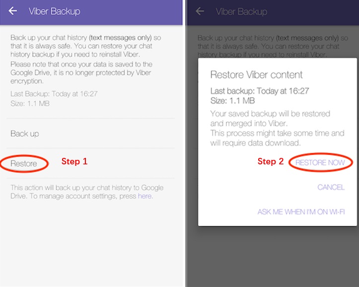 how to restore viber messages from icloud