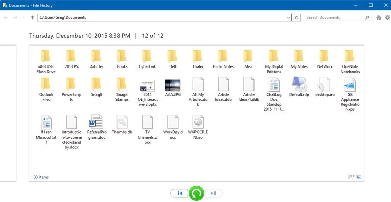 restore windows 10 files from previous versions