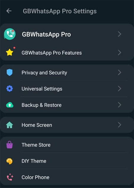 gbwhatsapp setting