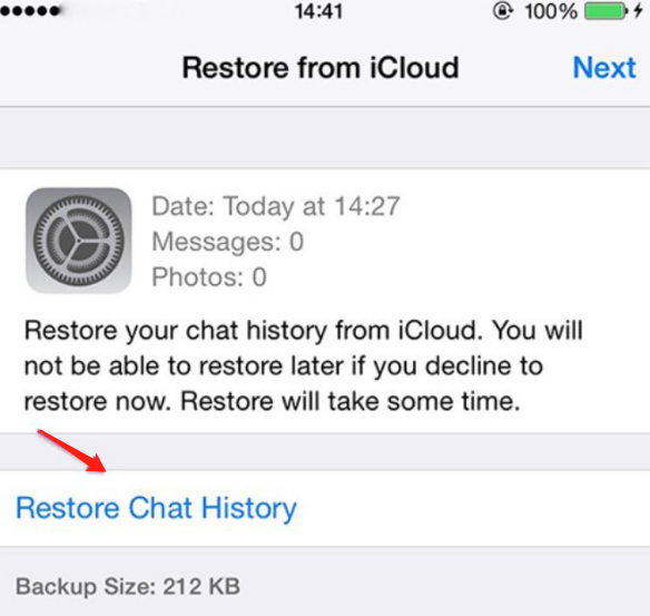 ripristinare l'opzione cronologia chat