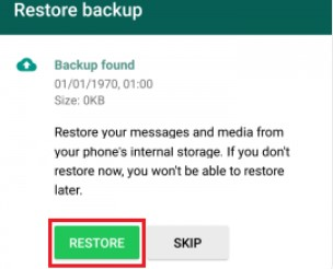 ripristina il vecchio backup di whatsapp da google drive