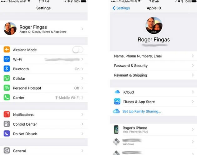 use same icloud account